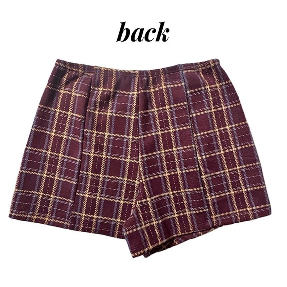 POPULAR BASICS Plaid Outfit 2-pc Crop Top Skort Stretch Junior’s M - Picture 7 of 16